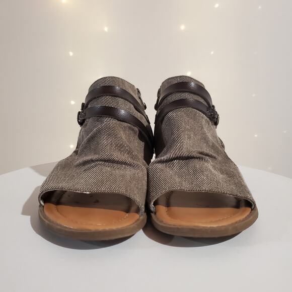 Blowfish Malibu Bella Open Toe Fabric Bootie Sandals Womens Size 8 Brown Tan - Picture 3 of 11